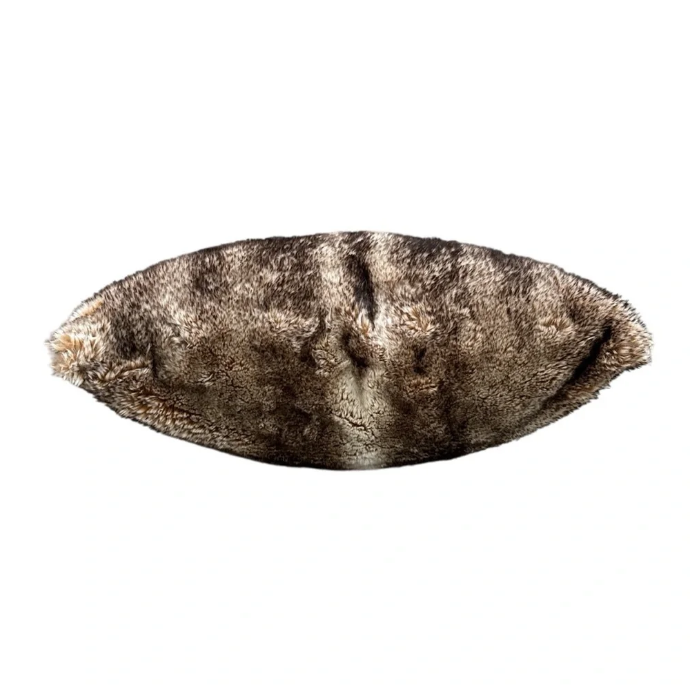 Pottery Barn Faux Fur Ombre Brown Pillow Cover With Pillow Insert Cozy Chic Set